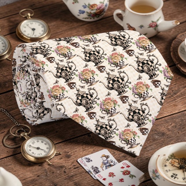 Col cravate à motif de théière classique Wonderlan (Créateur téléchargé)
