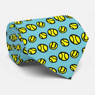 Col cravate à motif drôle de balle de tennis jaune