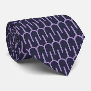 Col cravate à motif géométrique violet foncé moder