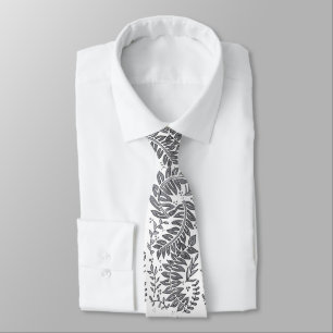 Col cravate à motif gris et blanc
