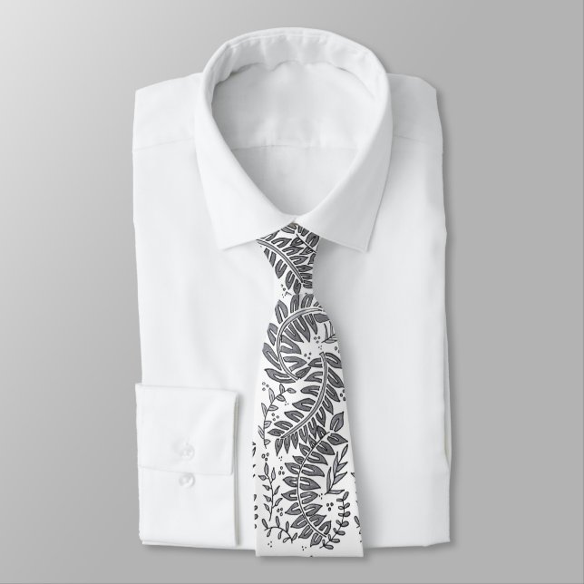 Col cravate à motif gris et blanc (Attaché)