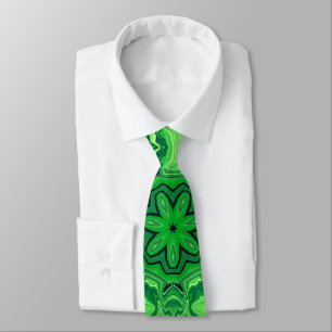 Col cravate à motif mandala vert