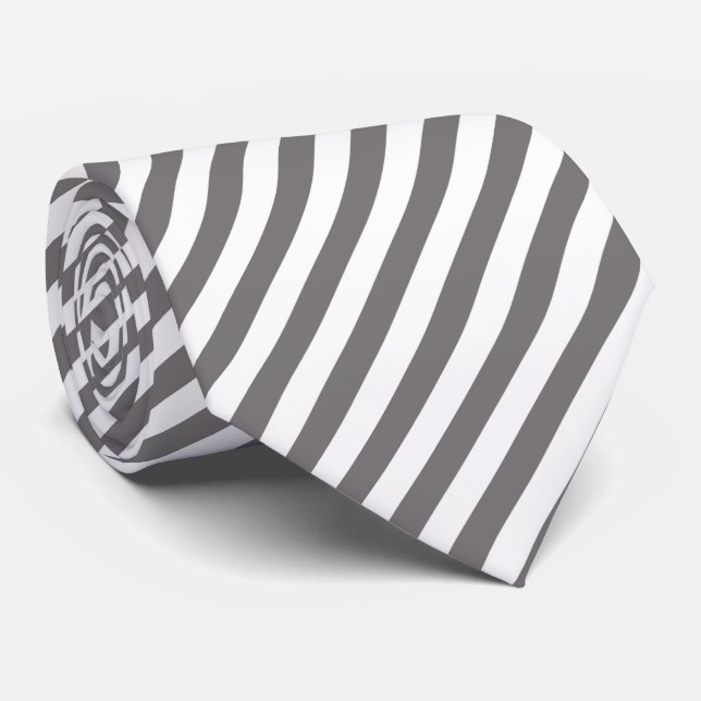 Col cravate à motif rayure grise blanche ( (Roulé)