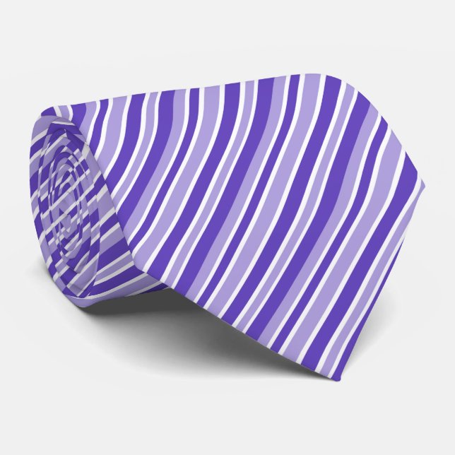 Col cravate à motif rayure violet blanc (Roulé)