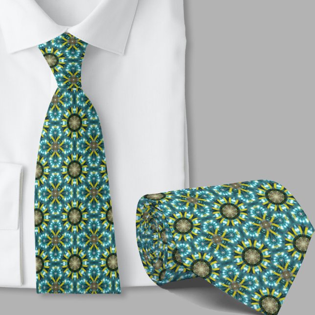Col cravate à motif sarcelle bleu artistique moder (Créateur téléchargé)