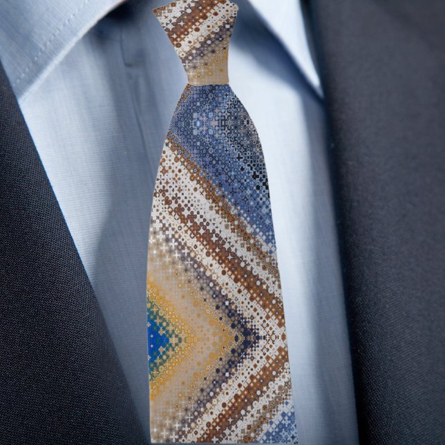 Col cravate à motif zig zag multicolore (Créateur téléchargé)