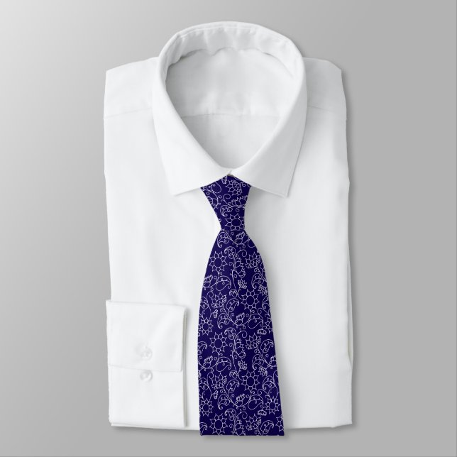 Col cravate abstrait bleu moderne (Attaché)