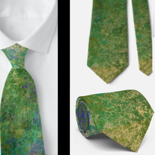 Col cravate abstrait couleur paon vert bleu