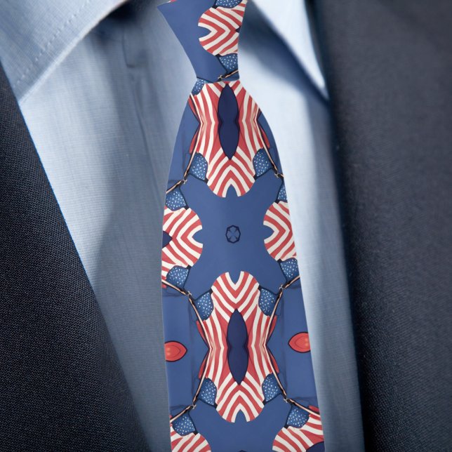 Col cravate America Rouge Blanc et Bleu (Créateur téléchargé)