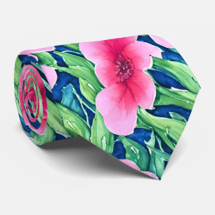 Col cravate aquarelle florale