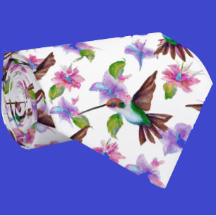 Col cravate aquarelle florale colibri fleurs