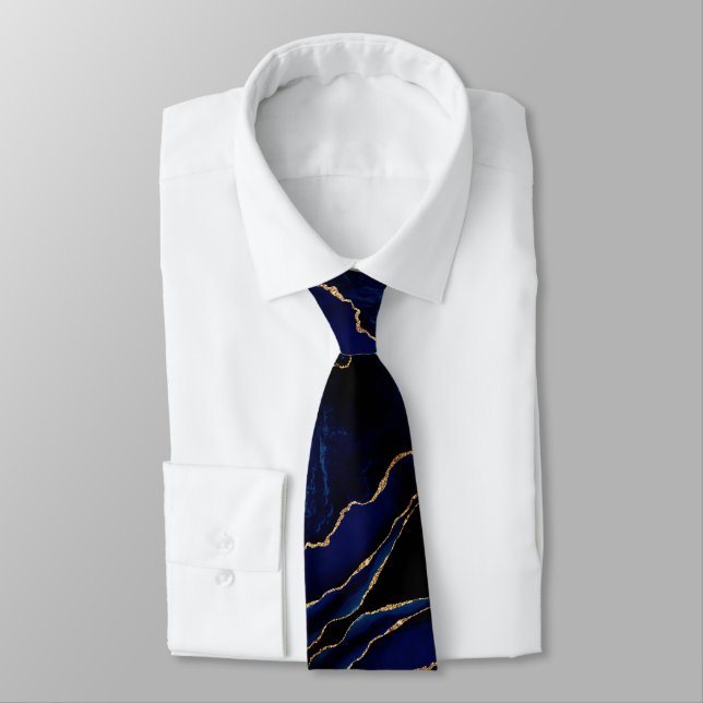 Col cravate bleu marine or scintillant (Attaché)