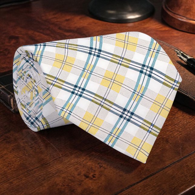 Col cravate carreaux bleu et jaune (Créateur téléchargé)