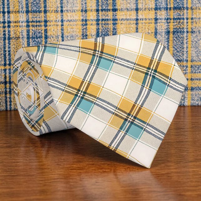 Col cravate carreaux bleu et jaune (Créateur téléchargé)