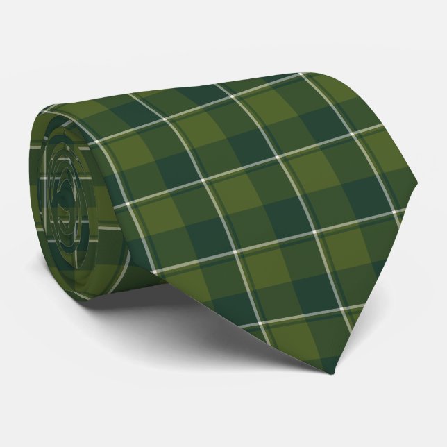 Col cravate carreaux bois et vert (Roulé)