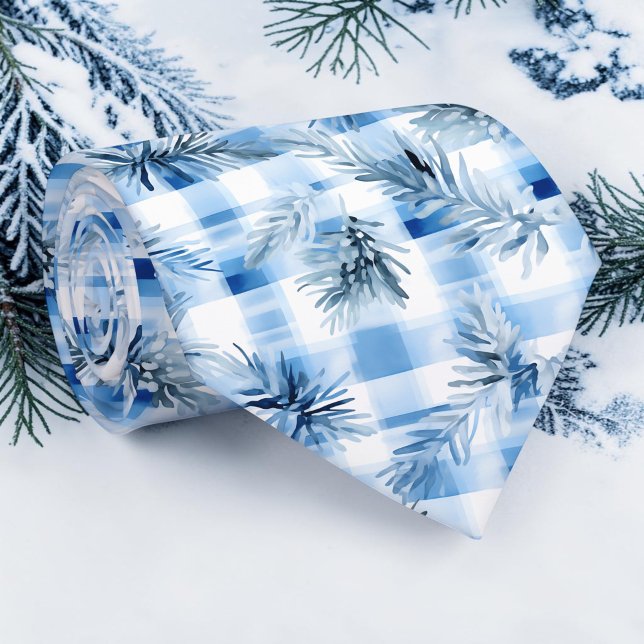 Col cravate carreaux hiver bleu clair (Créateur téléchargé)