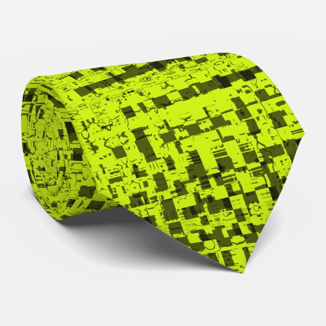 Col cravate chartreuse tweed (Roulé)