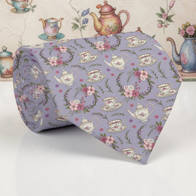 Col cravate classique motif lilas Wonderland (Créateur téléchargé)