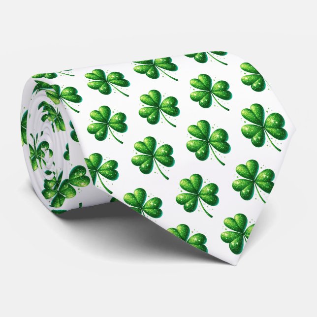 Col cravate Clover de la Saint-Patrick pour hommes (Roulé)