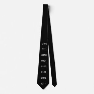 Col cravate code binaire pour geek drôle nerd