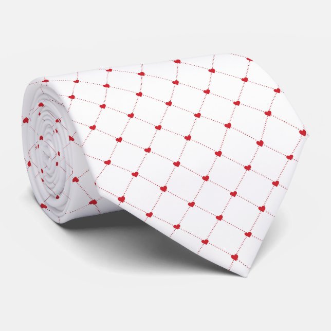 Col cravate coeurs de la Saint-Valentin pour homme (Roulé)