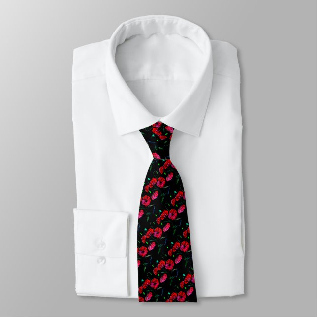 Col cravate coquelicot (Attaché)