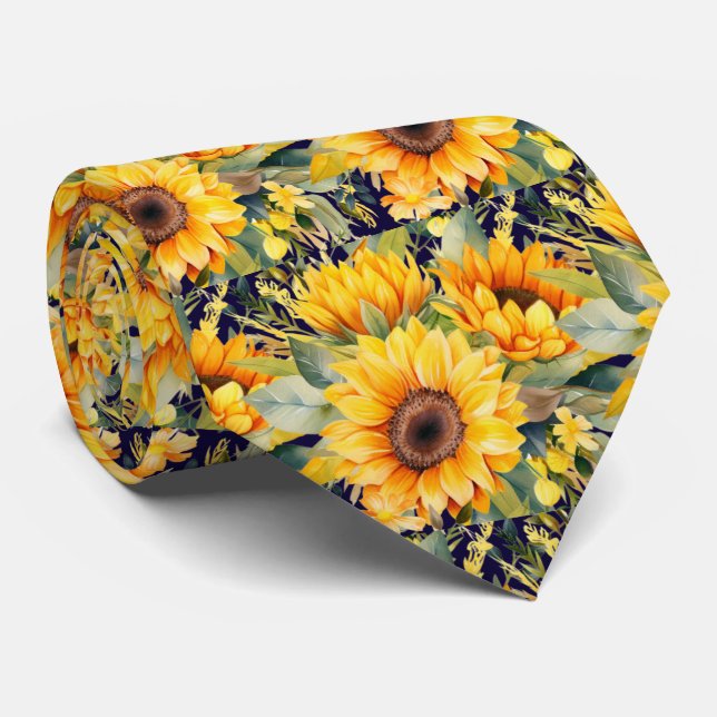 Col cravate de bureau décontracté | Tournesols de  (Roulé)