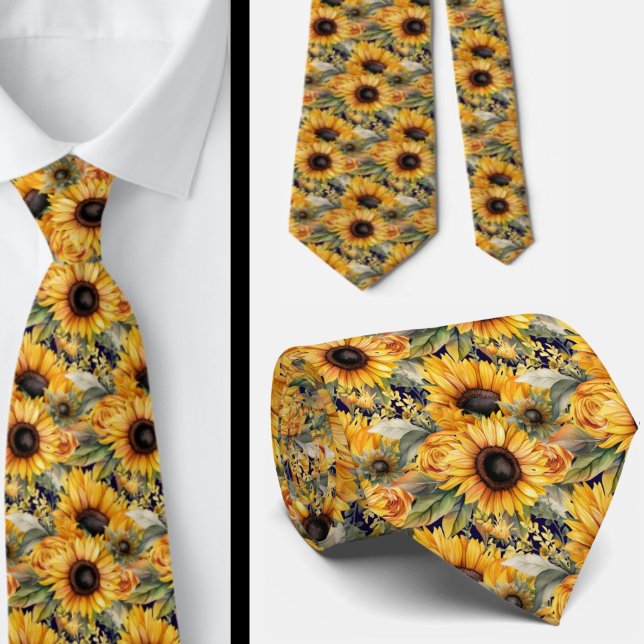Col cravate de bureau décontracté | Tournesols de  (Créateur téléchargé)