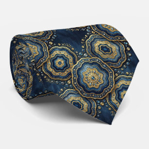 Col cravate de luxe Cravate bleu marine et géode