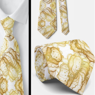 Col cravate de luxe formel Marbre blanc et or