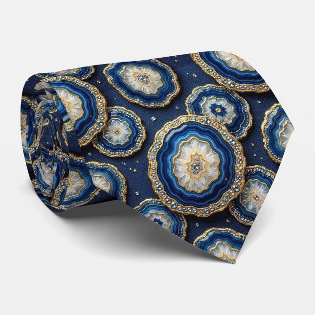 Col cravate de luxe | Navy Blue + Col cravate géod (Roulé)