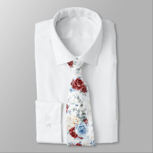 Col cravate de mariage Bourgogne Rouge et Bleu Pou