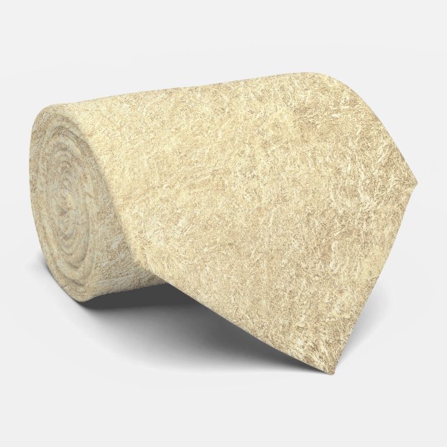 Col cravate de mariage en or jaune clair froissé (Roulé)