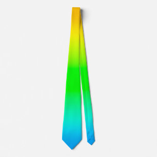 Col cravate dégradé jaune vert bleu vibrant modern