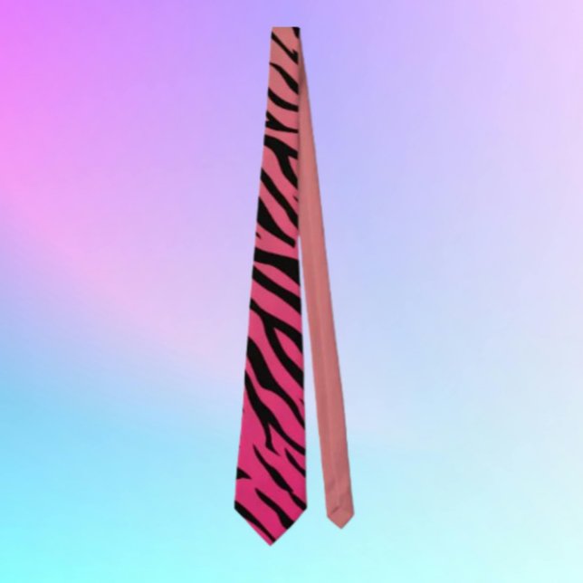 Col cravate dégradé rayures de tigre – rose et ora (Créateur téléchargé)