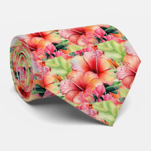 Col cravate d'été Hibiscus tropical
