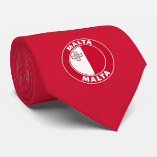 Col cravate drapeau de Malte, cravate élégante du