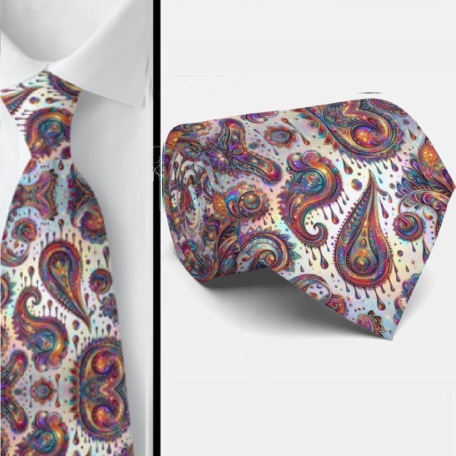 Col cravate en faux opale holographique paisley de (Créateur téléchargé)