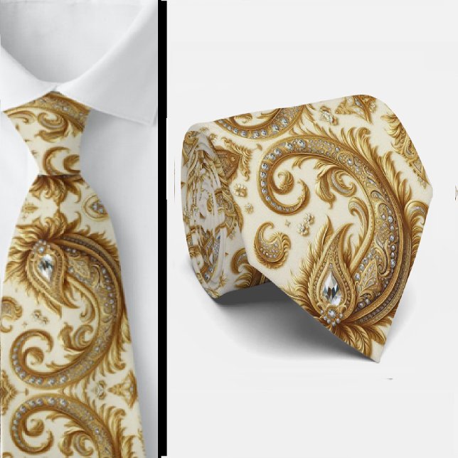 Col cravate en style 3D à motifs cachemire diamant (Créateur téléchargé)