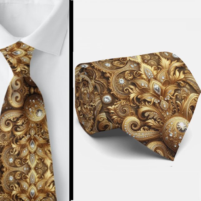 Col cravate en style 3D à motifs cachemire diamant (Créateur téléchargé)