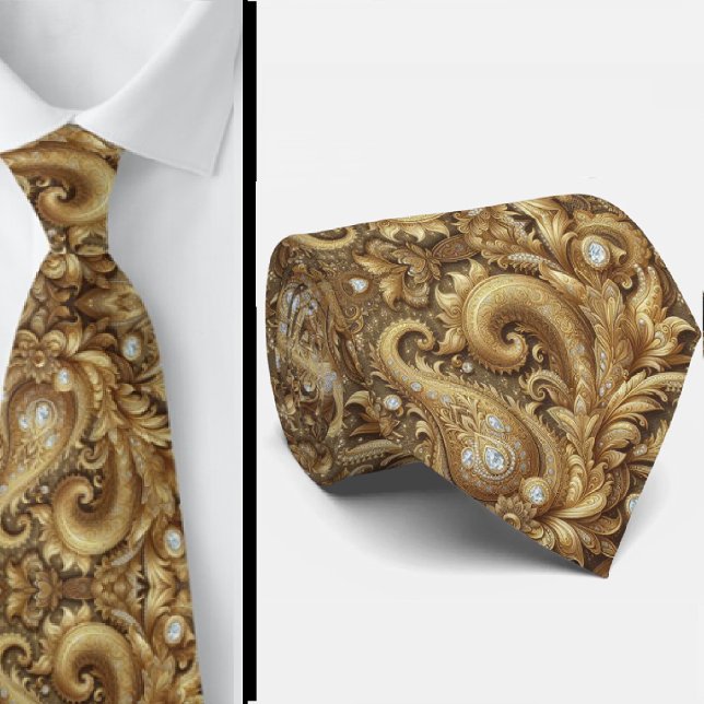 Col cravate en style 3D à motifs cachemire diamant (Créateur téléchargé)