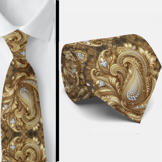 Col cravate en style 3D à motifs cachemire diamant (Créateur téléchargé)