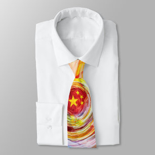 Col cravate étoile de fusion abstraite USA-Chine 