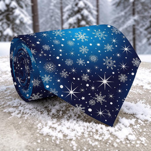 Col cravate flocons de neige hivernaux