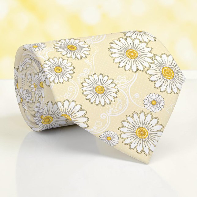 Col cravate floral jaune de printemps (Créateur téléchargé)