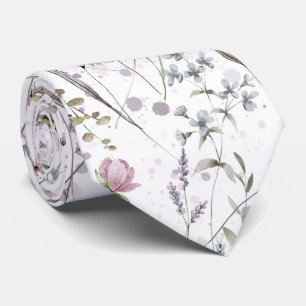 Col cravate floral lavande pastel