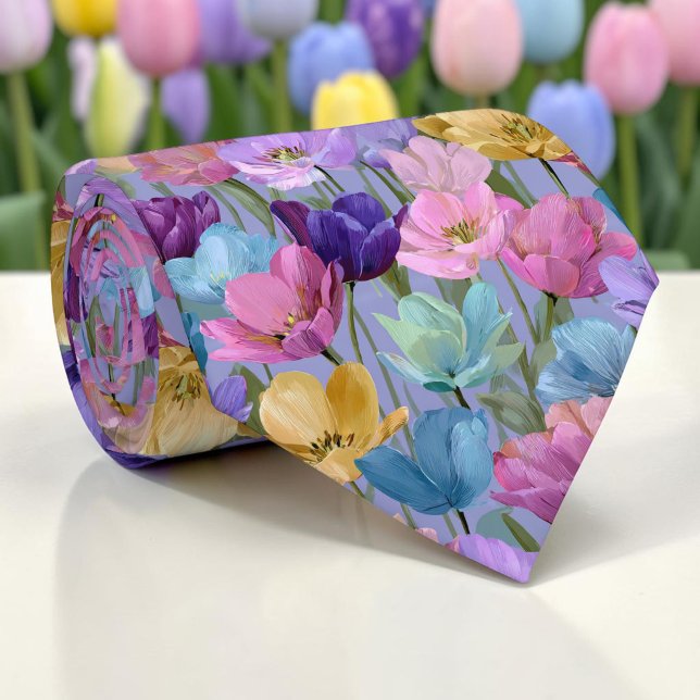 Col cravate floral tulipe de printemps (Créateur téléchargé)
