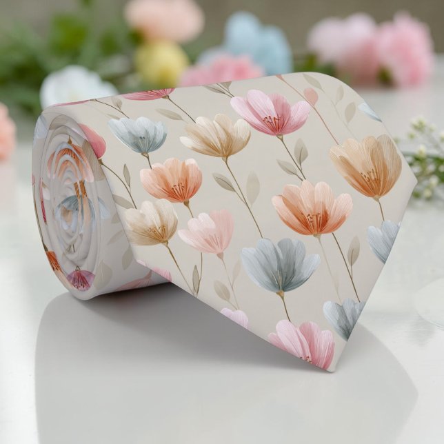Col cravate floral tulipe de printemps (Créateur téléchargé)