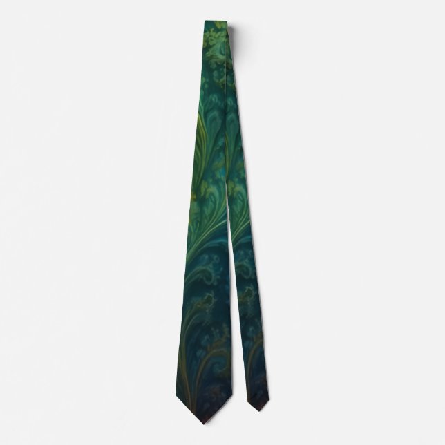 Col cravate fractal vert-bleu (Devant)