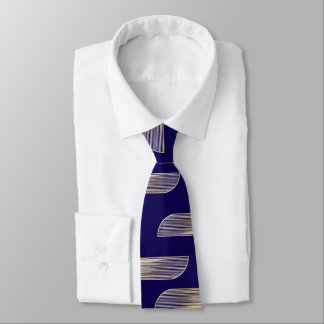 Col cravate géométrique bleu & or pour homme – Élé